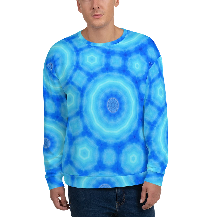 Abstract Circular Pattern in Blues Unisex Sweatshirt product image (12)