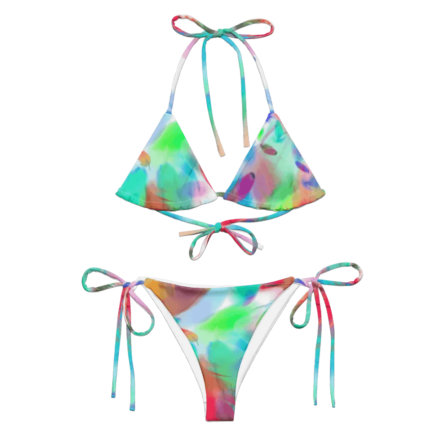 Colorful Feather Pattern Design String Bikini - v2 product image (6)