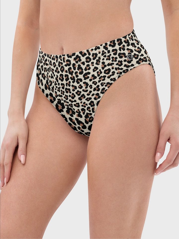 High-Waisted Bikini Bottom "Abstract Animal Leopard Skin Fur Pattern" product image (2)