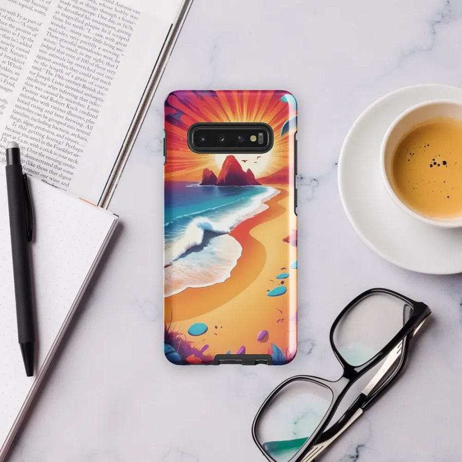Sunrise Serenity: Psychedelic Beach Samsung Galaxy Case product image (56)