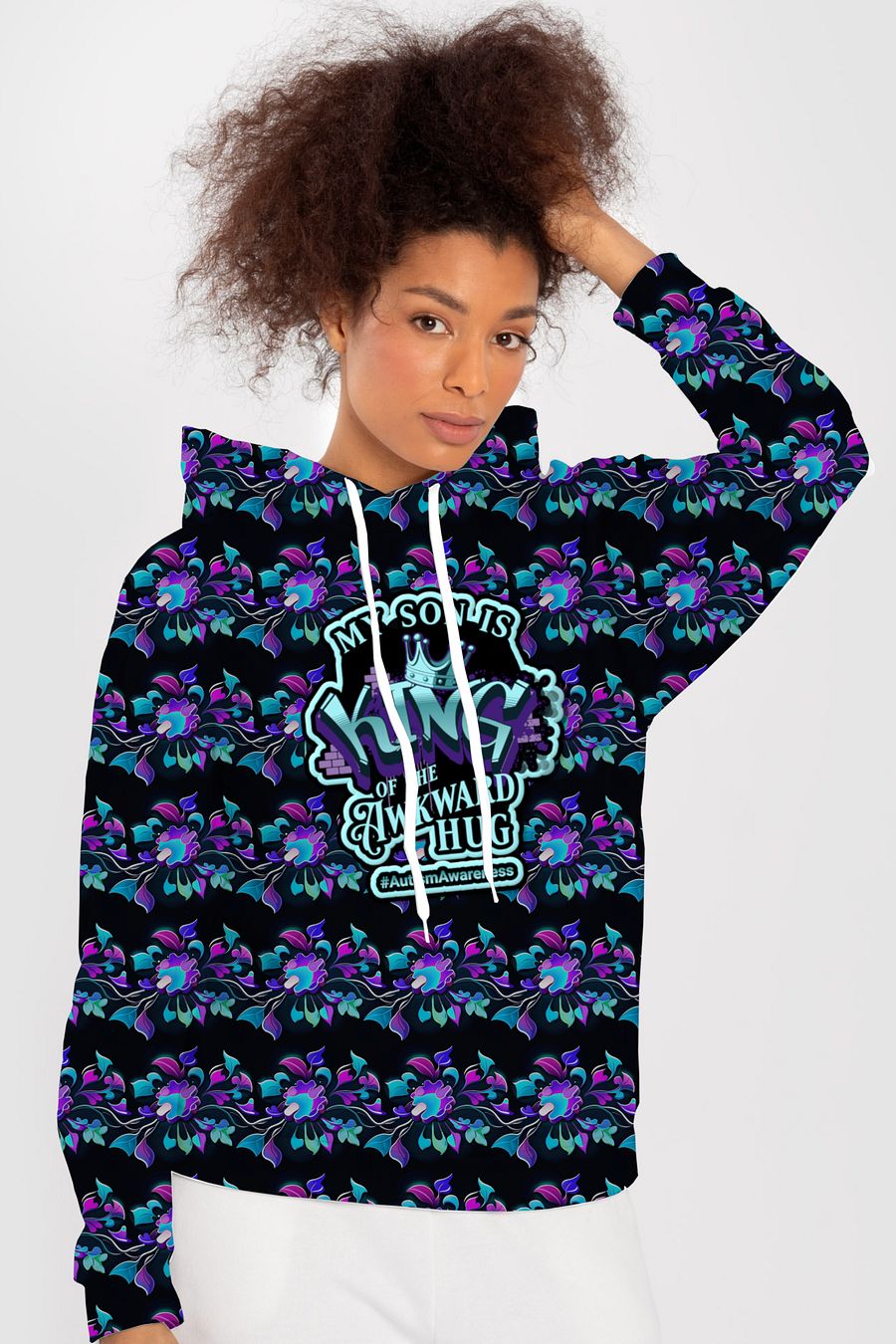 King of the Awkward Hug #Autism Awareness All Over Print Hoodie product image (2)