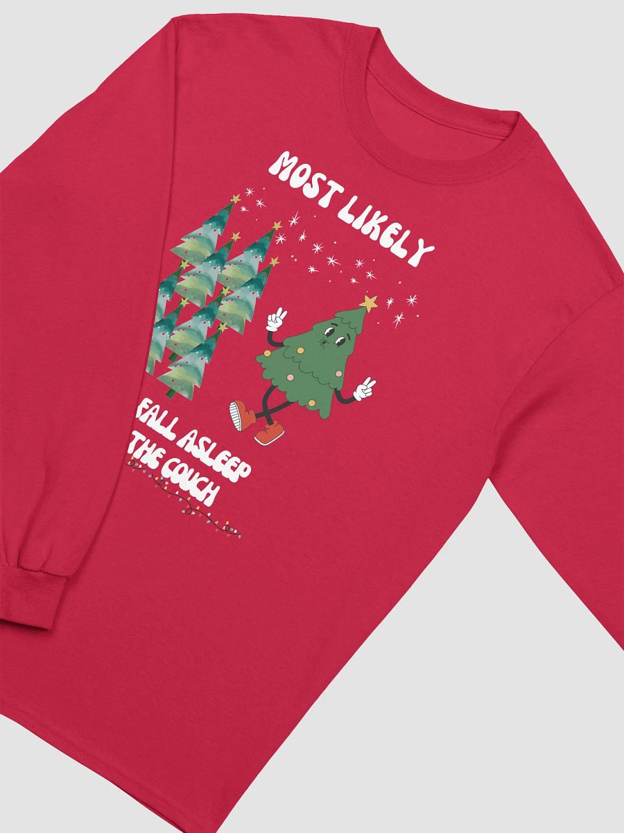 Most Likely to Fall Asleep on the Couch Retro Tree Character Long Sleeve Tee product image (3)