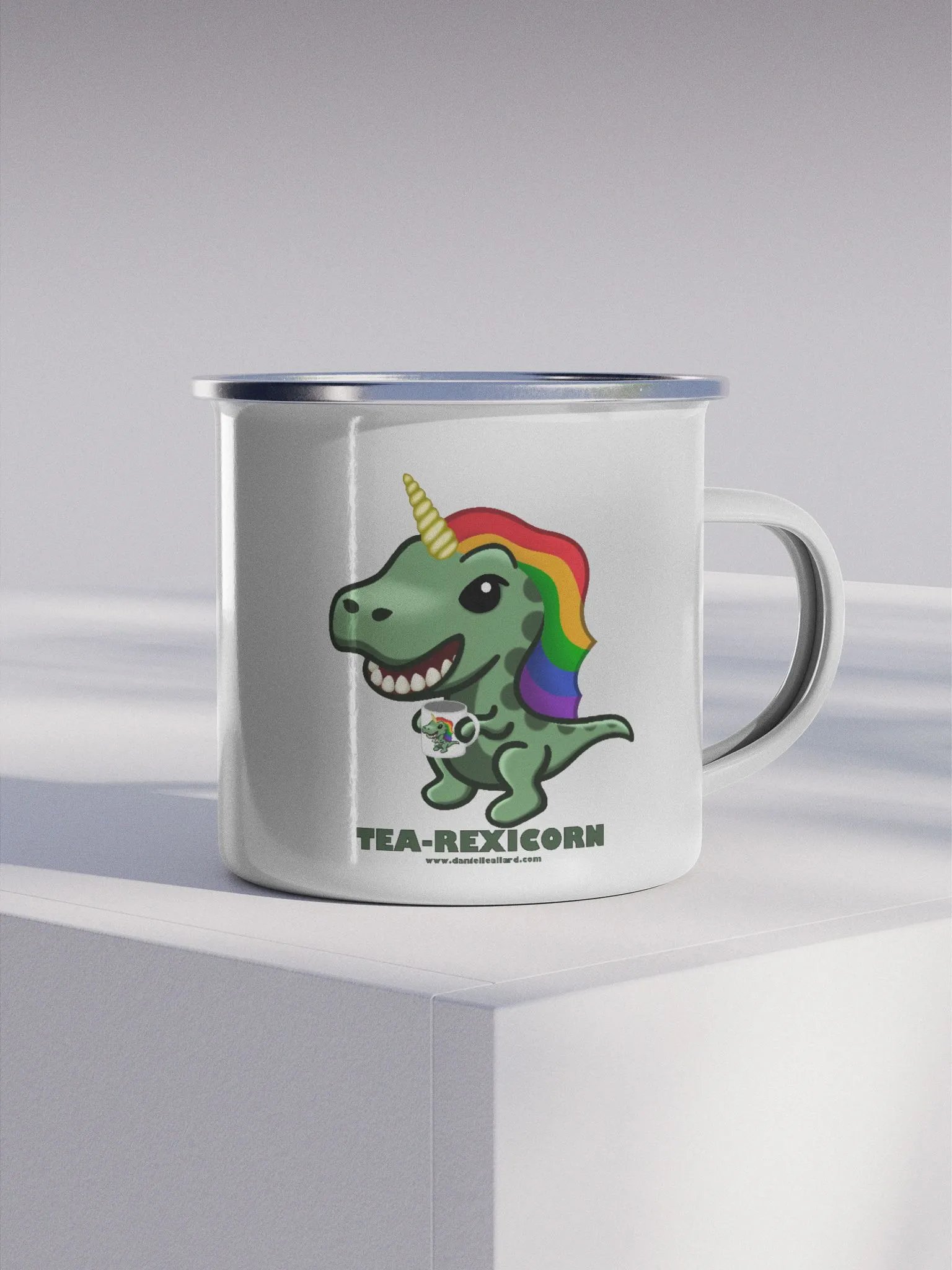 Tea-Rexicorn Enamel Mug product image (4)