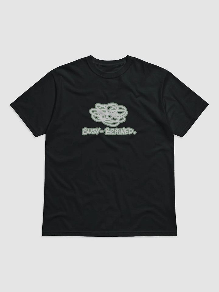 BUSY-BRAINED (lined design, #96B697) unisex eco tee product image (1)