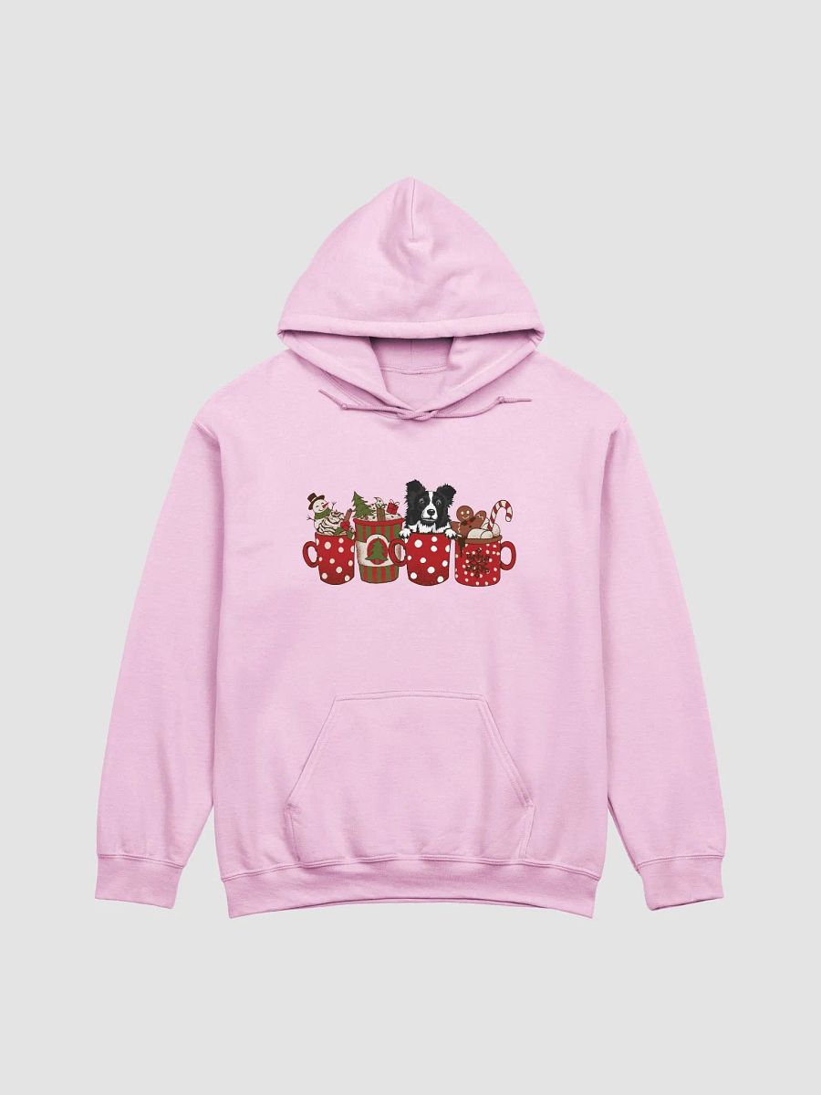 Cute Border Collie in a Christmas Cup Hooded Sweatshirt | Funny Christmas Pup in a Cup product image (9)