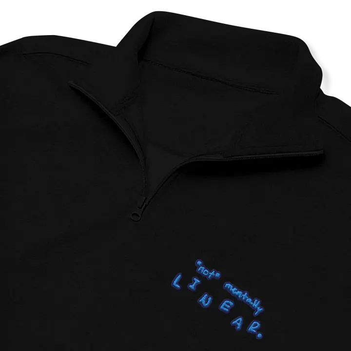 *not* mentally linear. (electric design) embroidered quarter zip product image (1)