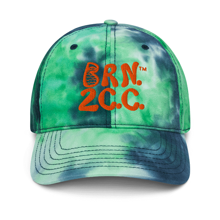 BRN.2C.C.™ | Tie-Dye Dad Hat | Coastal Cap with Groovy Vibes | Adjustable Unisex Cotton Cap | Orange 3D Puff Embroidered Logo product image (1)