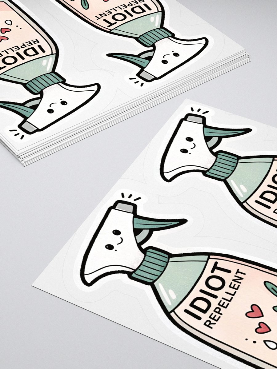 Idiot Repellent Spray Bottle Sticker - Funny Anti-Annoyance Decal product image (4)
