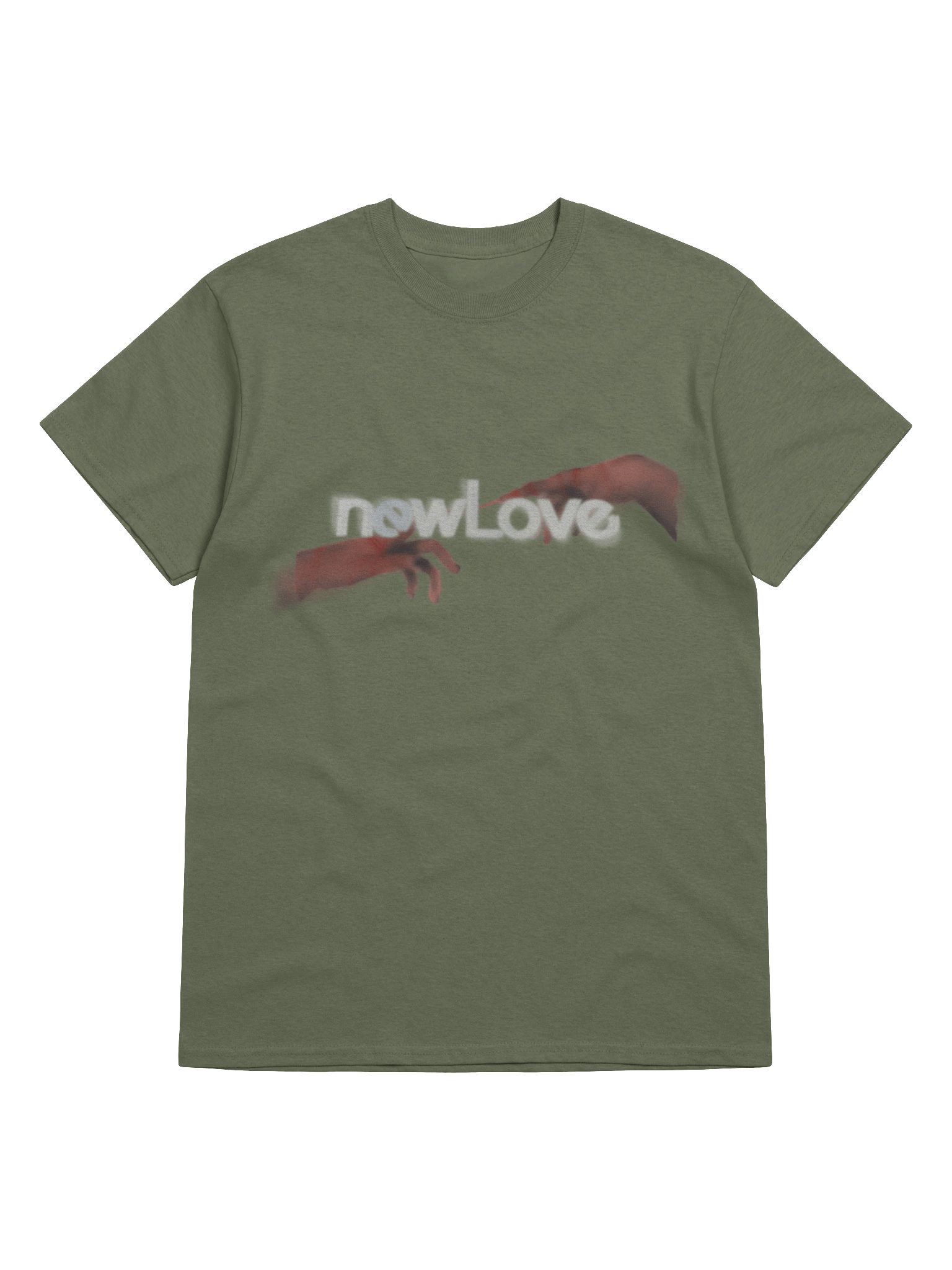 newLove "unbalanced" green tee product image (1)