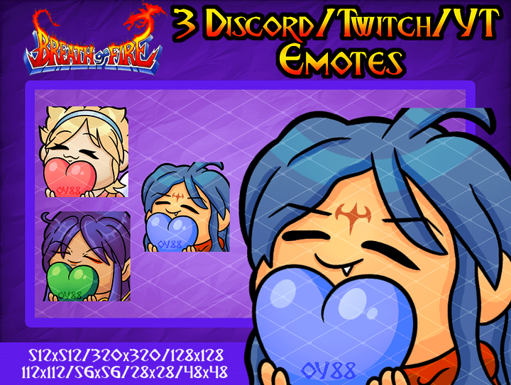 Breath of Fire heart emotes product image (1)