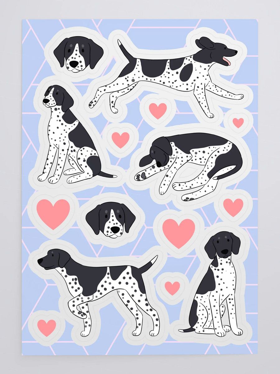 Cute German Shorthaired Pointer Kiss Cut Sticker Sheet product image (4)