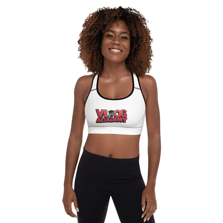 Vlog Academy All-Over Print Padded Sports Bra product image (1)