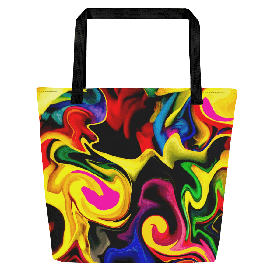 Vibrant Rainbow Patterned Tote Bag | Bold & Colorful Carry-All Bag for Everyday Use product image (3)