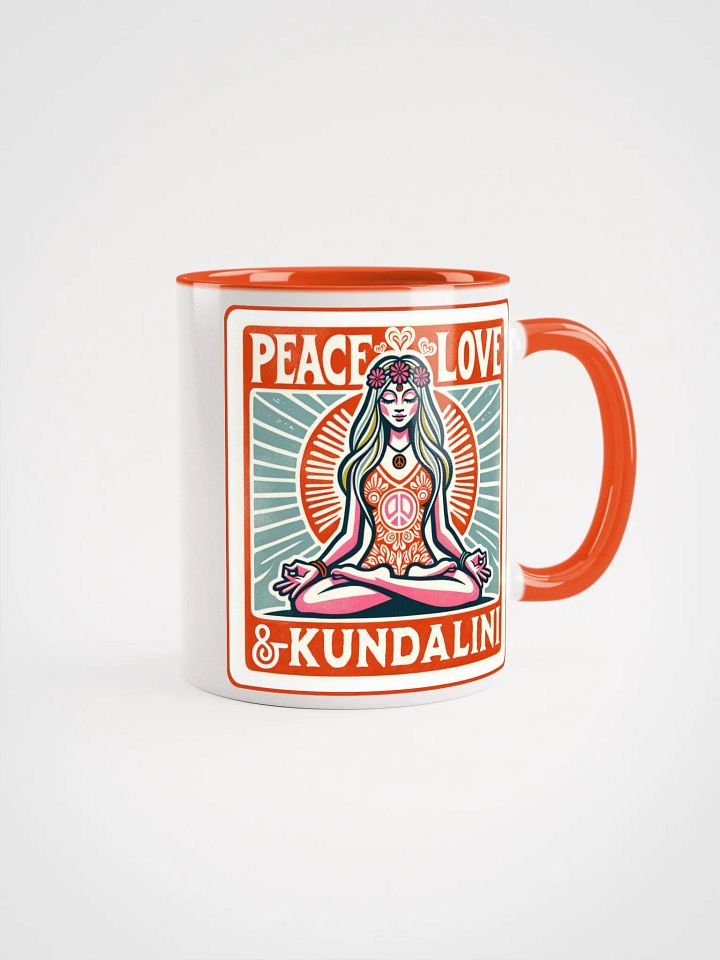Peace, Love & Kundalini Orange Accent Mug product image (1)