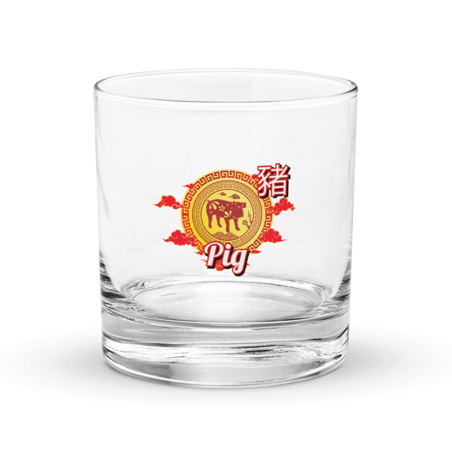 Pig - Chinese Zodiac Rocks Glass product image (1)