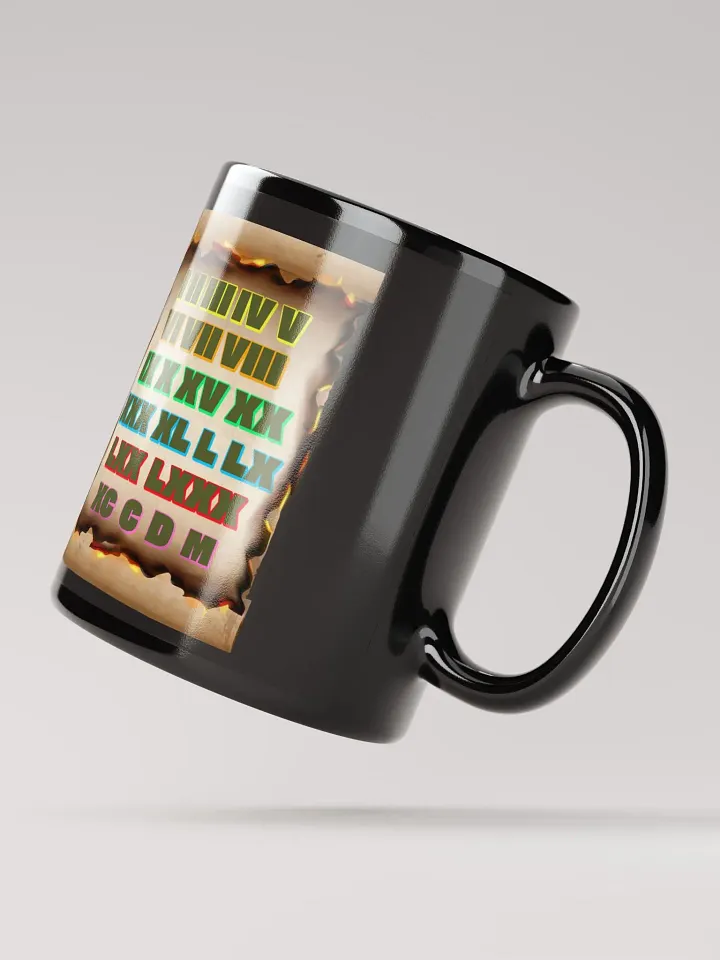 Roman Numeral Artistic Design Black Mug product image (3)