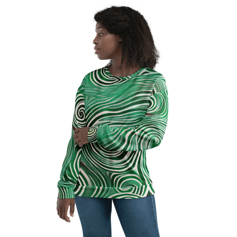 Funky Cool Green Liquid Tie-Dye Sweatshirt product image (9)