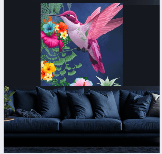 White and Pink Hummingbird Wall Art product image (2)