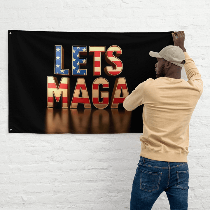 Patriotic LETS MAGA - Flag Wall Art product image (1)