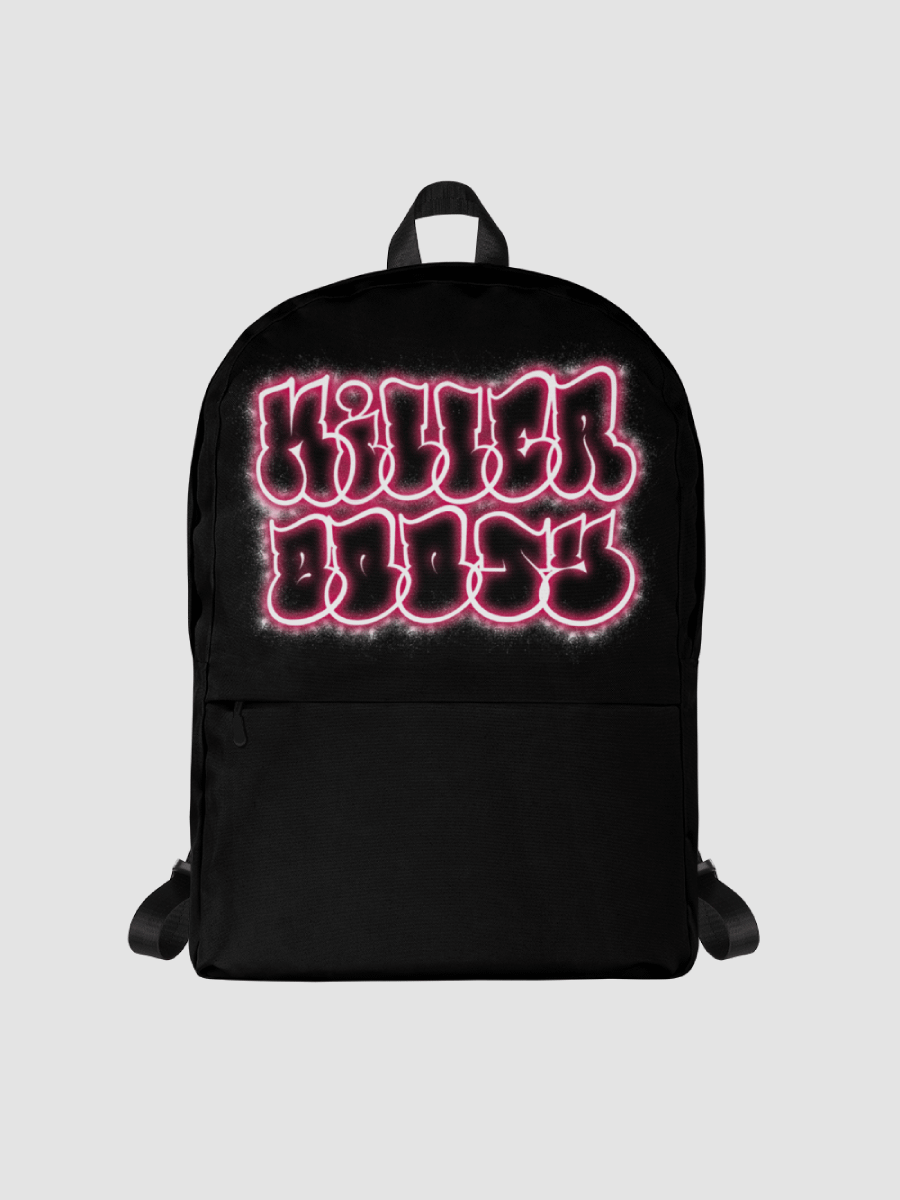 Black Cutesy Graffiti Print Backpack product image (1)