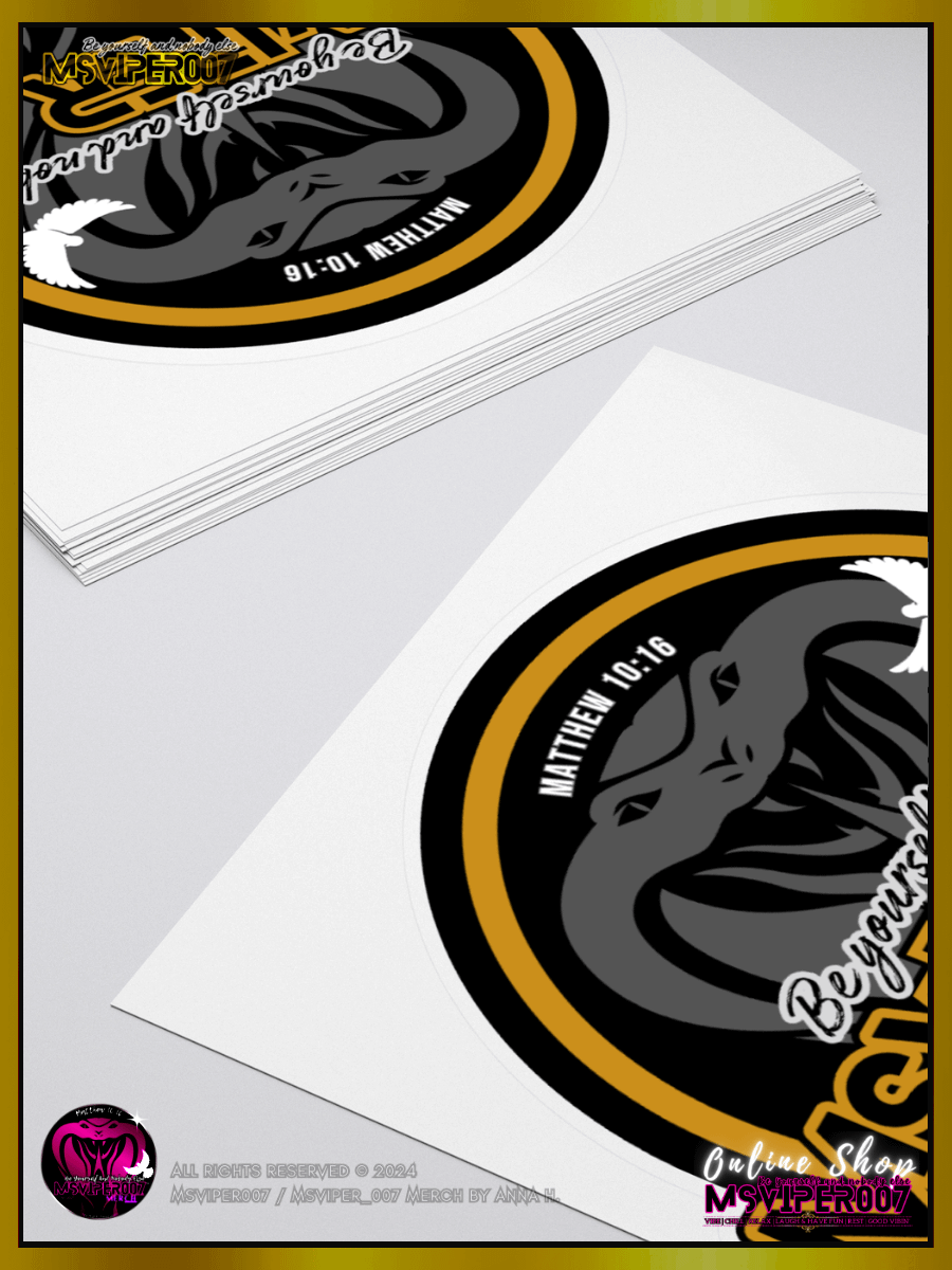 Sticker - "MsViper_007™ Brand Classic" [yllw-gld/blk emblem] Support&Sport Kiss cut Stickers By Anna H. product image (4)