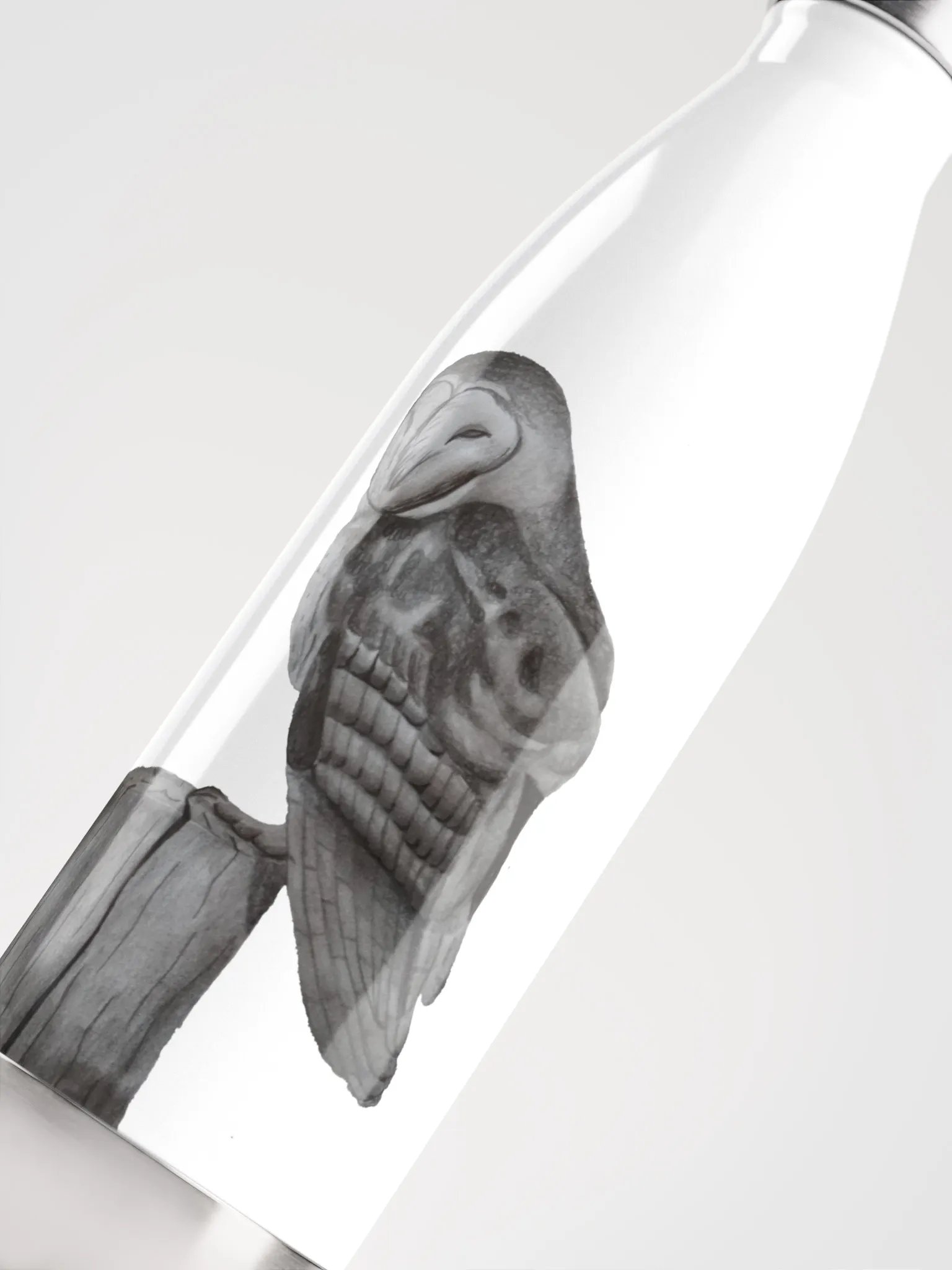 Barn Owl Drawing Water Bottle product image (5)