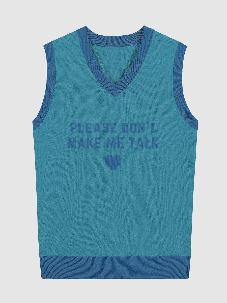 PLEASE DON'T MAKE ME TALK (duotone teal) knitwear vest product image (4)