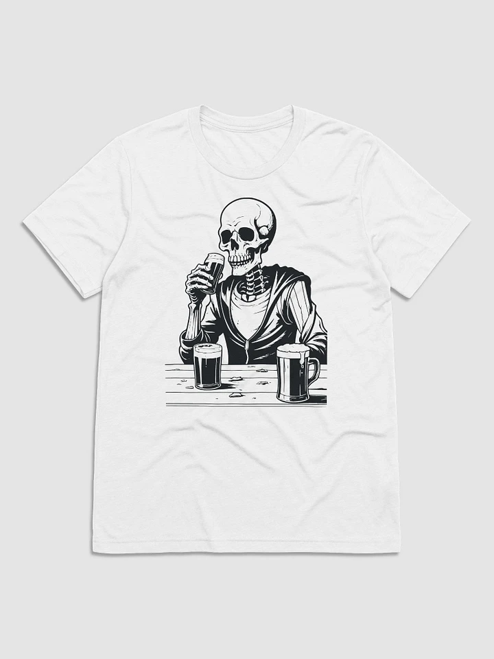 SKELETON DRINKING BEER Skeleton, skeletons, sitting skeleton, beer, beer glass, beer mug, beer lover, funny beer shirt, bar sign, sexy product image (1)