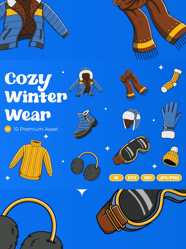 Retro Cozy Winter Wear Illustration product image (1)