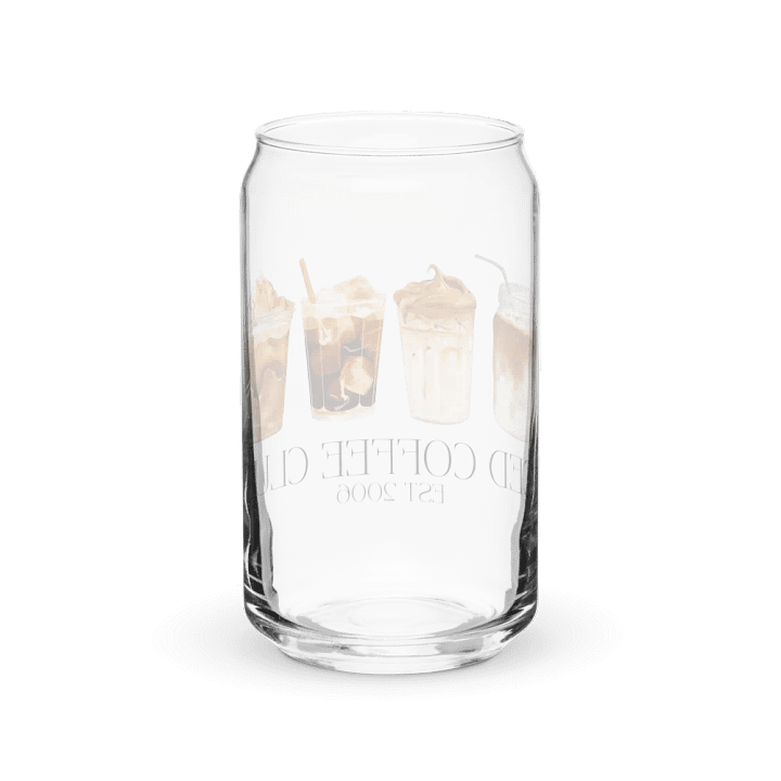 Iced Coffee Club Print Glass Can Cup With Or Without Lid product image (6)