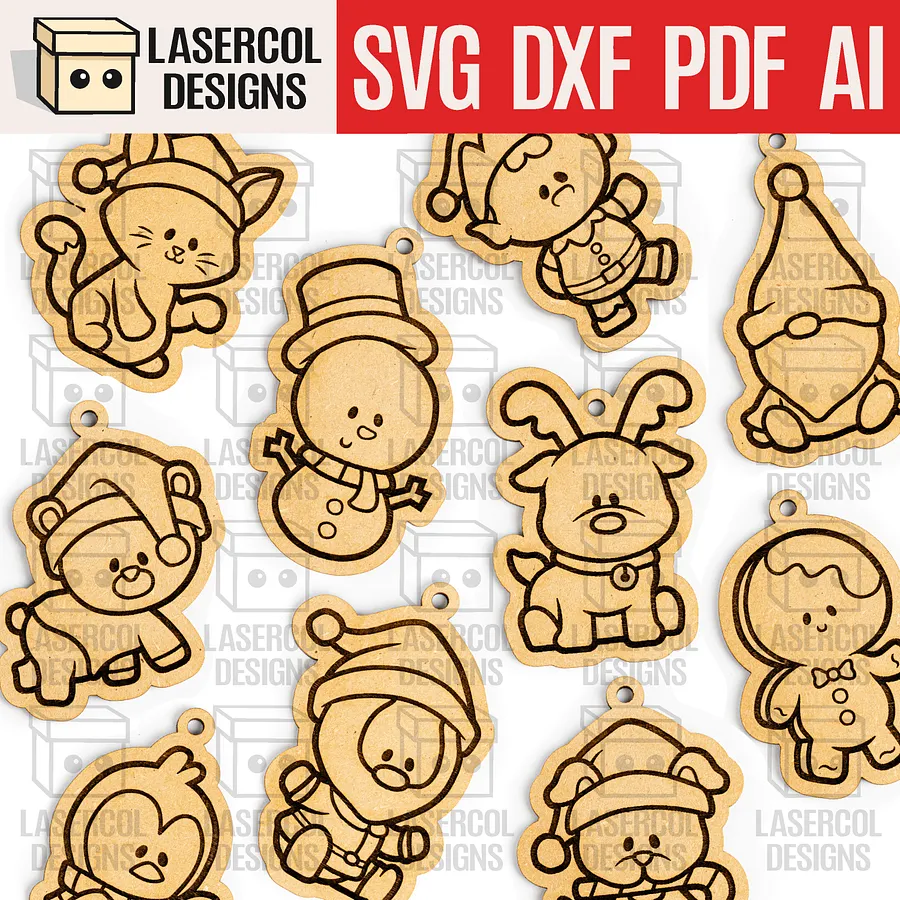 Christmas Ornaments Bundle Set 1 (+60) - Laser Cut Files product image (5)