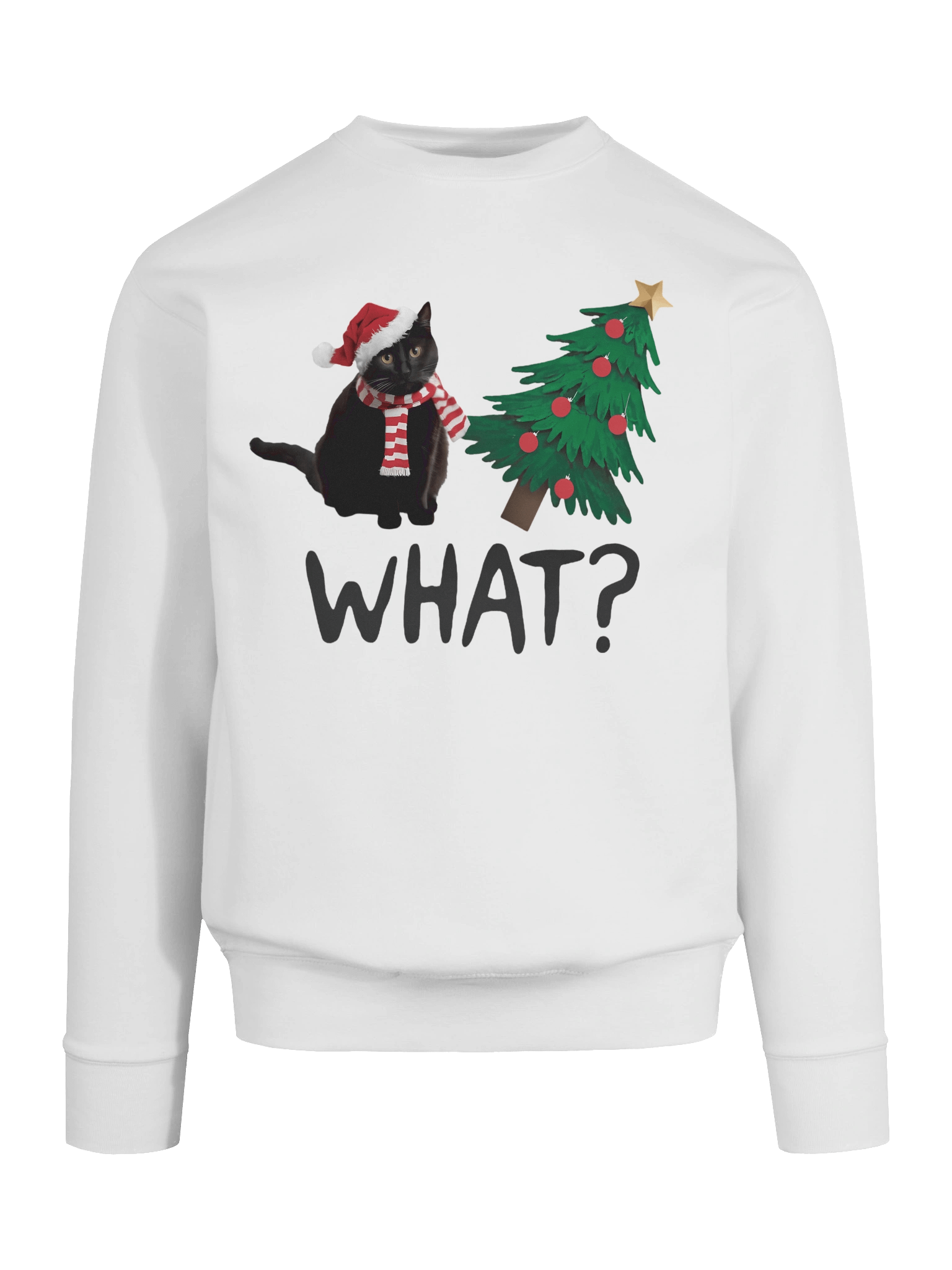 WHAT?" Cat Christmas Sweatshirt | Premium Cozy Crewneck product image (6)