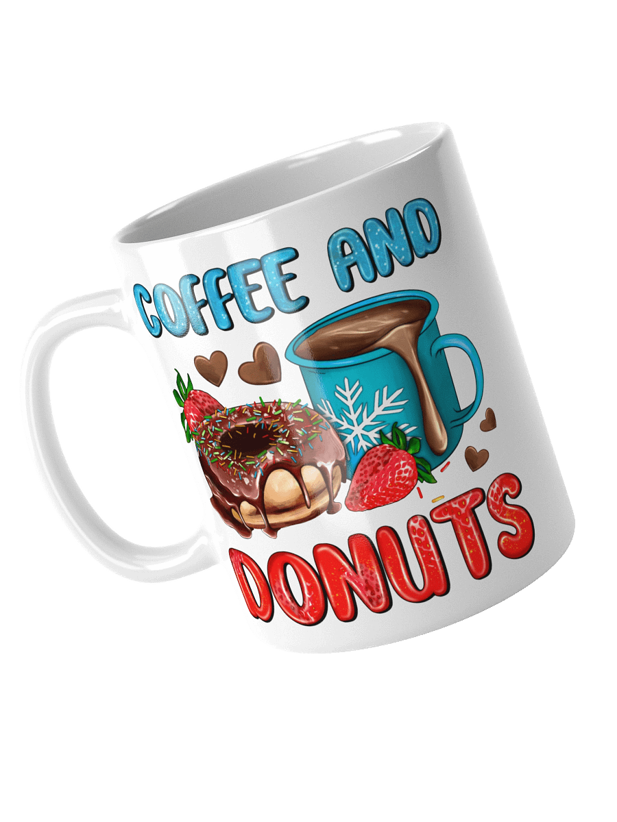 White Glossy Mug Coffee And Donuts Graphics product image (11)