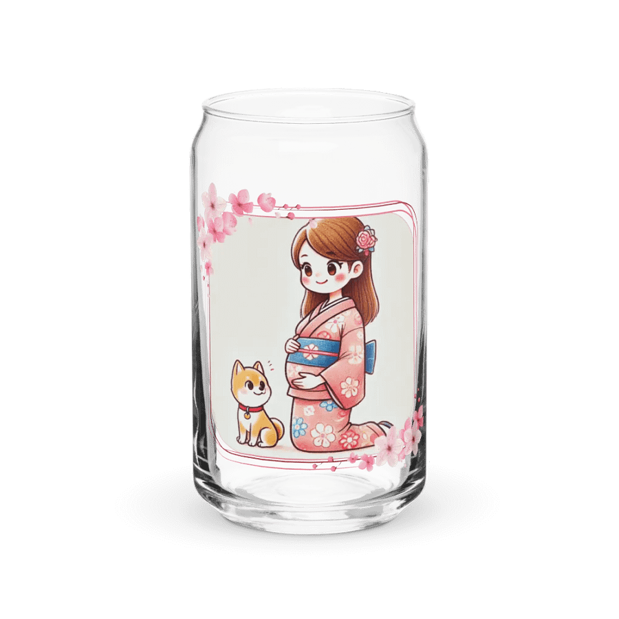 Japanese Pregnant Mom Can-Shaped Glass product image (1)
