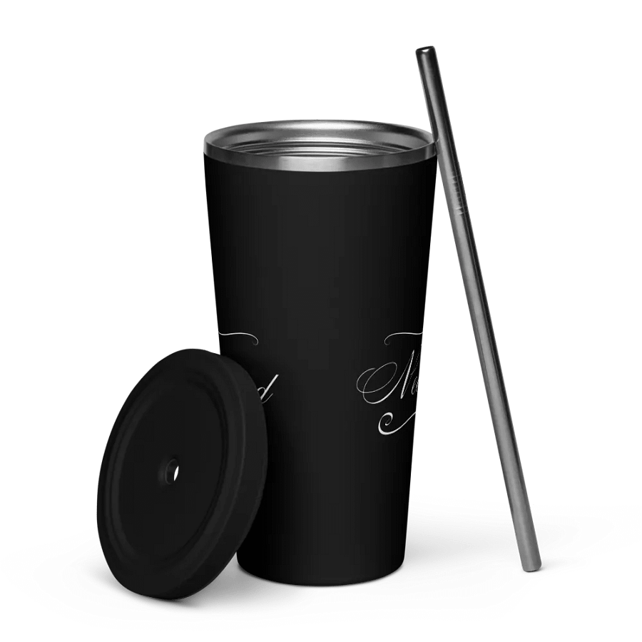 Tumbler with Straw - Nearlywed - White Text product image (8)