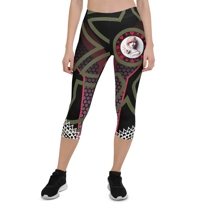 Sublicolor 301C All-Over Print Capri Leggings – Style Meets Comfort! 🎨👖 product image (1)