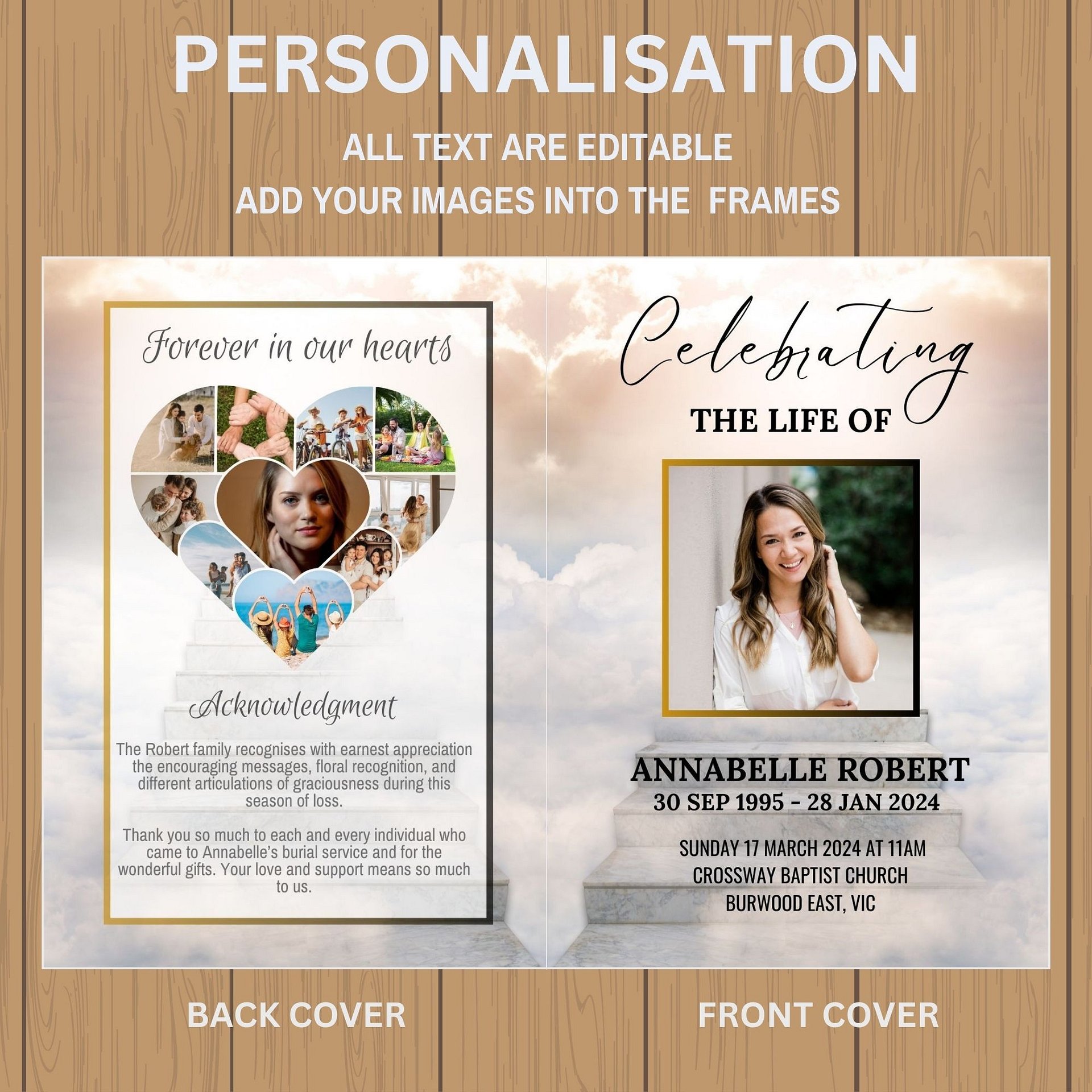 Stairs To Heaven Funeral Program Canva Template product image (6)
