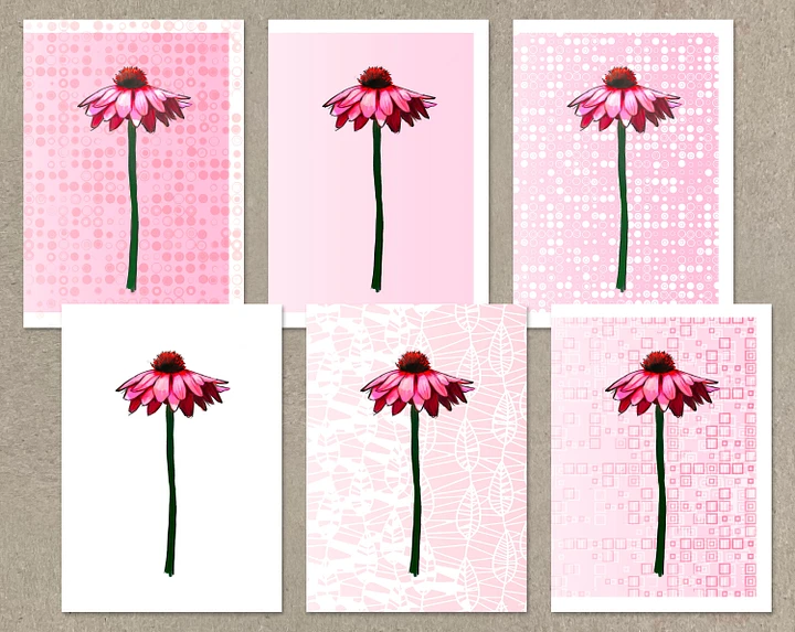 Cherry Daisy Greeting Cards, Pink, Assorted All Occasion Note Cards, 5x7 inch, Blank Inside, with Envelopes product image (1)