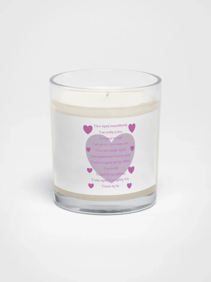 Soy candle, self-love affirmations product image (1)