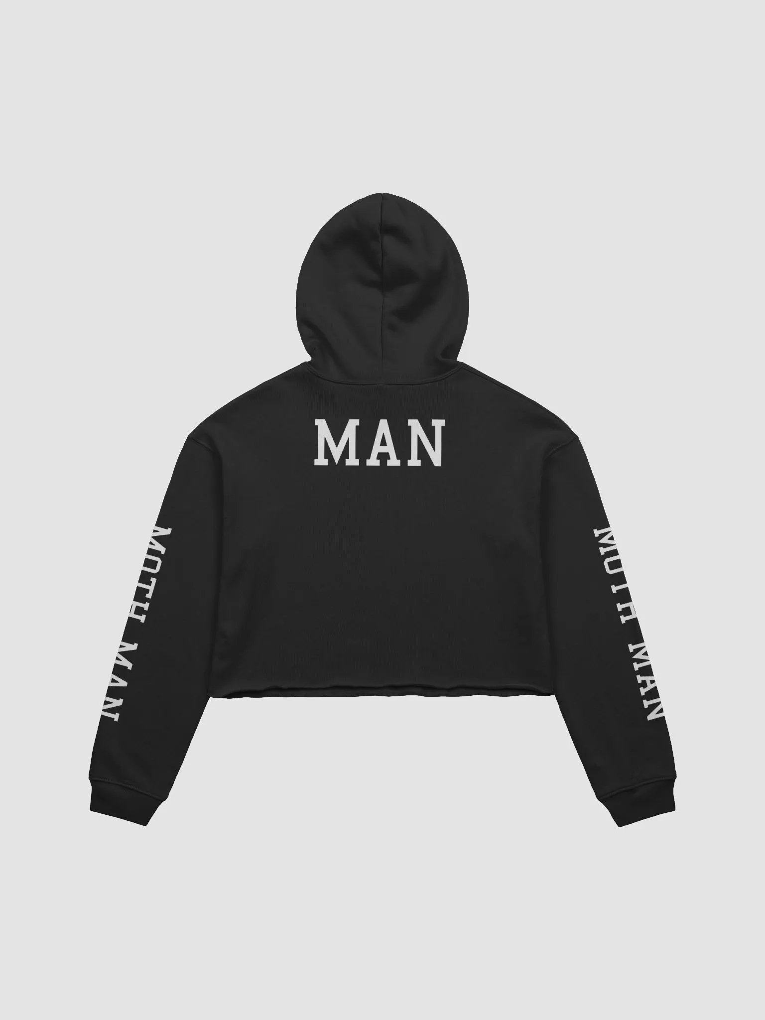 (2 sided) Moth Man sleeve print fleece crop hoodie product image (3)