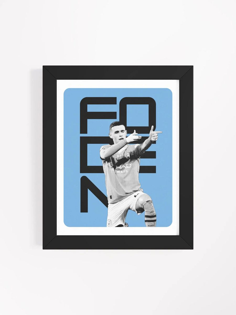 Phil Foden BW Manchester City Name Art Framed Print product image (2)