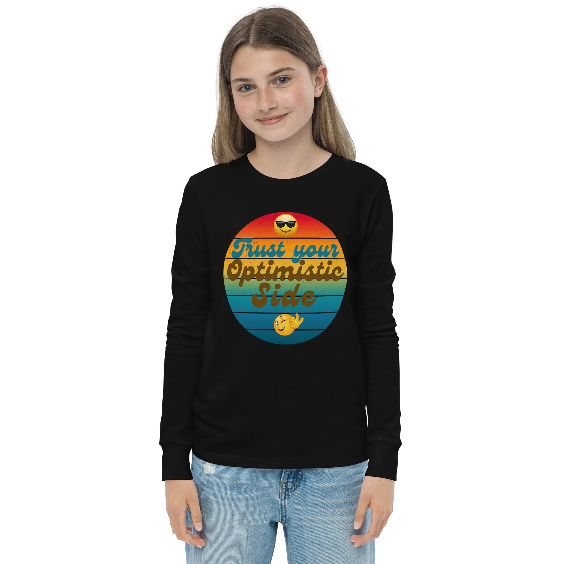 Optimistic Vibes Youth Long Sleeve Tee product image (1)