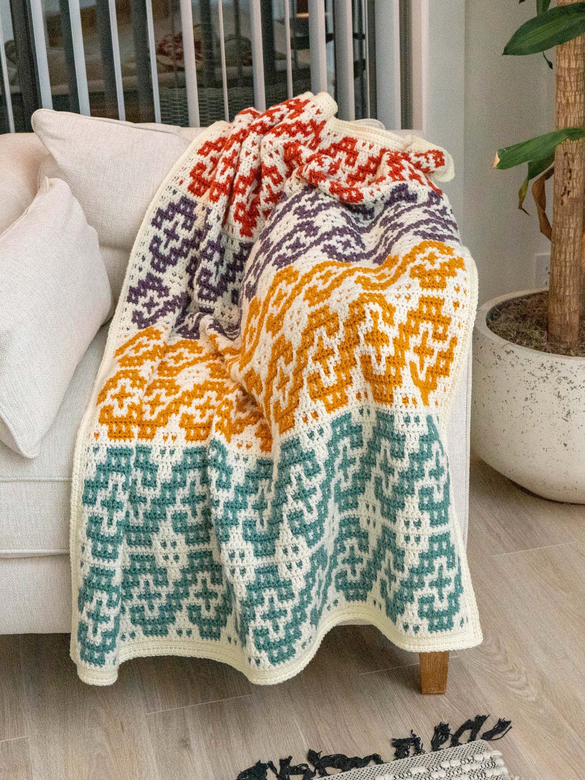 Wave Mosaic Crochet Blanket Video Pattern Tutorial + Tips and Tricks product image (4)