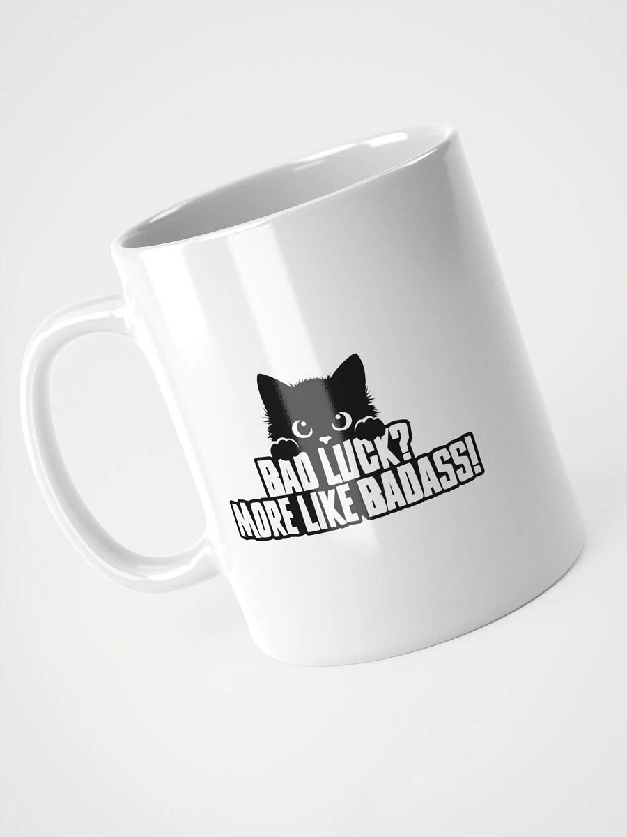 Cute Black Kitten "Badass" Funny Cat Lover Mug product image (3)