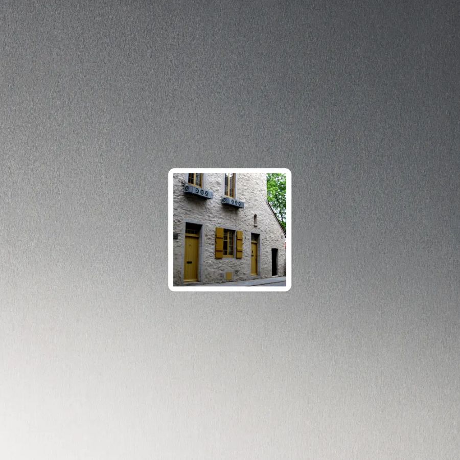 Charming Rustic Facade with Yellow Shutters Magnet product image (4)