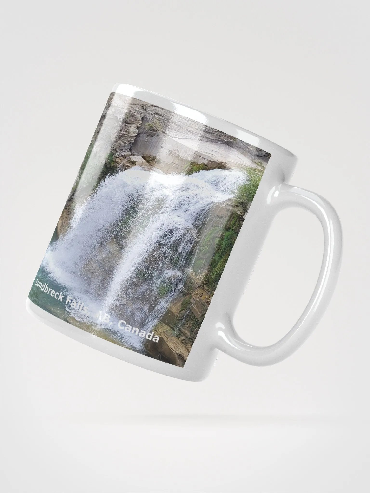 White glossy mug - Lundbreck Falls product image (4)