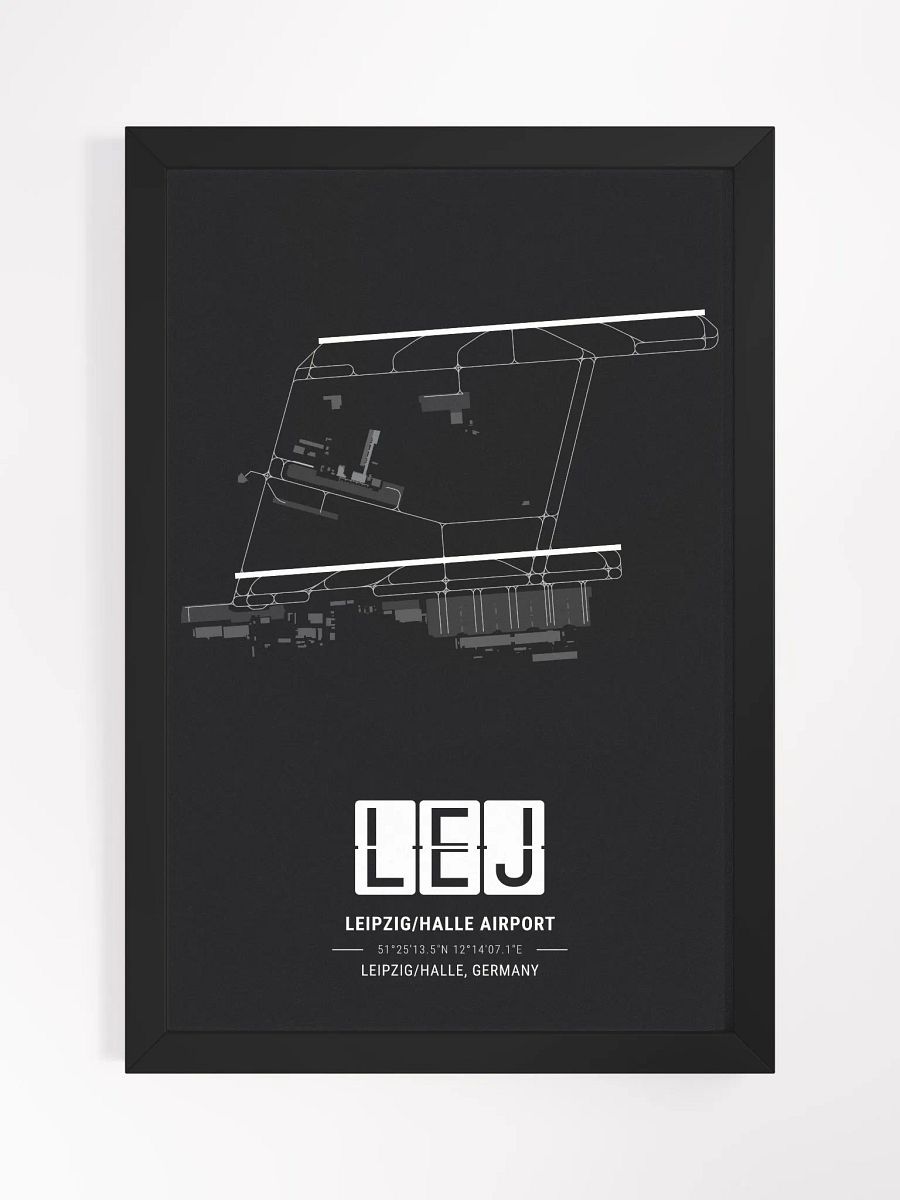 Framed Airport LEJ Premium Map On Matt Paper product image (1)