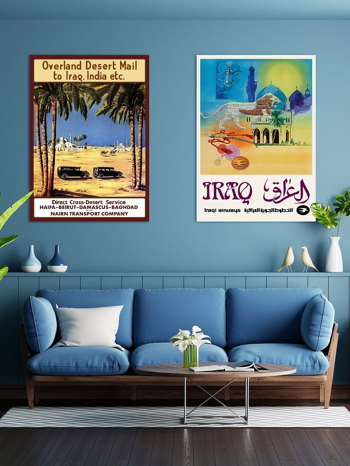 Haifa, Beirut, Damascus, Baghdad. Nairn transport Co. Israel, Palestine, Lebanon, Syria, Iraq 1923 — retro travel poster, vintage travel art product image (2)