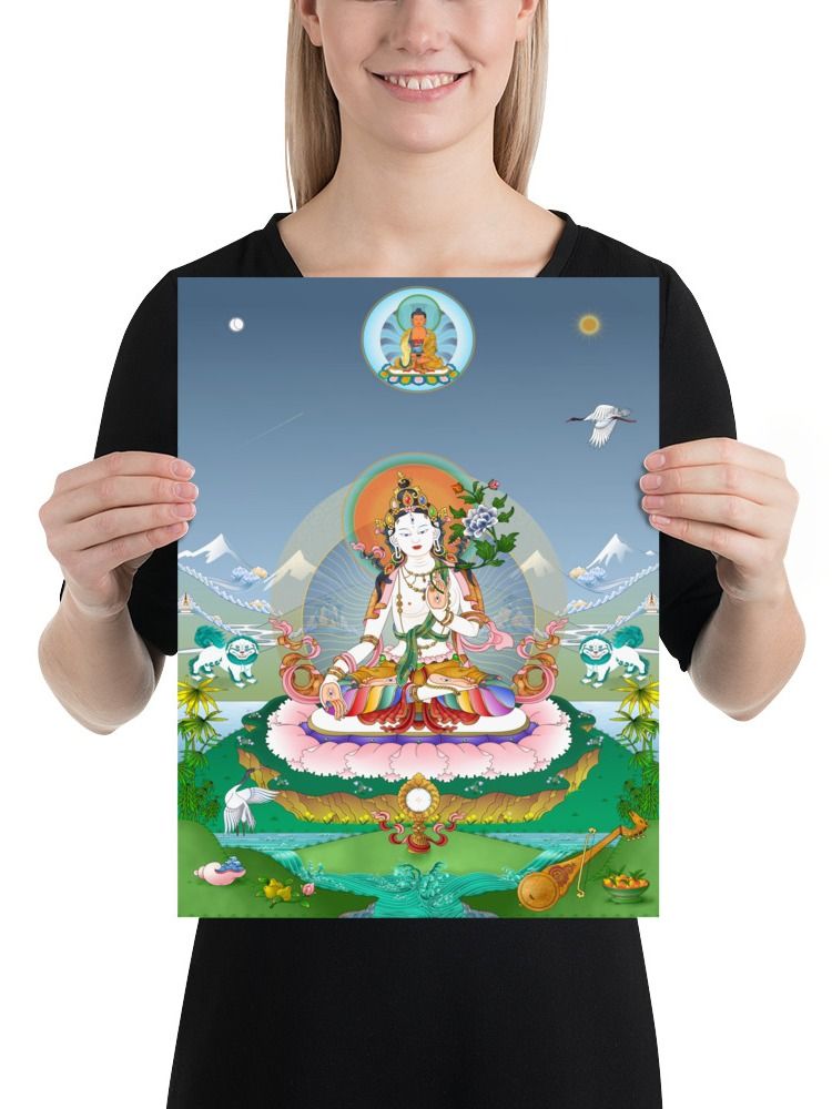 White Tara thankga canvas print product image (3)