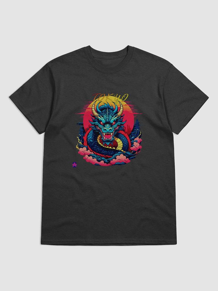 Retro Asian Tokyo Dragon Sunrise T-shirt product image (1)